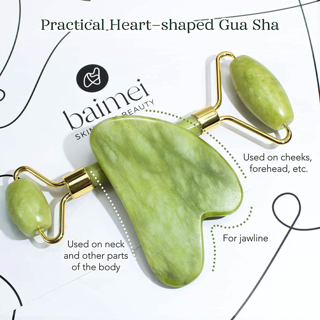 Jade Roller & Gua Sha Set — Sculpt, Depuff & Glow Every Day