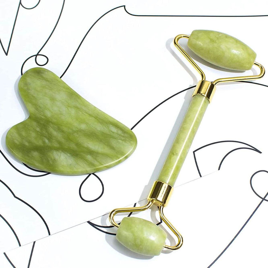 Jade Roller & Gua Sha Set — Sculpt, Depuff & Glow Every Day